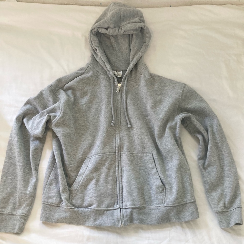 H&M Oversized Gray Zip Up Hoodie